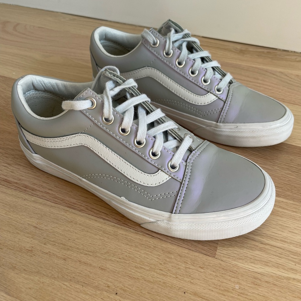 VANS Old Skool Muted Metallic Gray Purple Sneakers Men’s Size 5.5 / Women Size 7